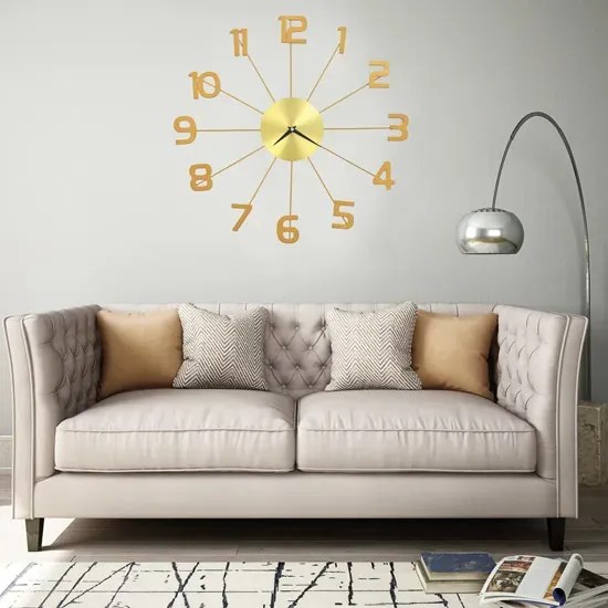 Stylowy złoty zegar ścienny 50 cm B9-H36
