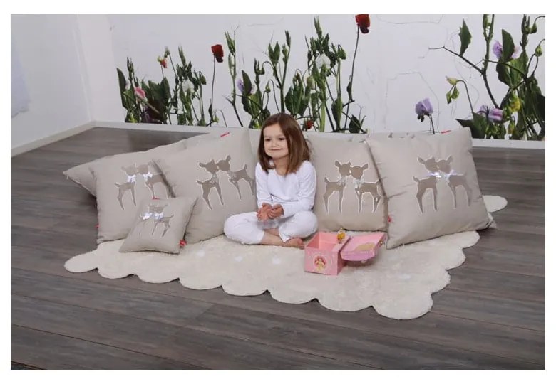 Beżowy bawełniany dywan dziecięcy tkany ręcznie odpowiedni do prania 120x160 cm Biscuit Beige – Lorena Canals
