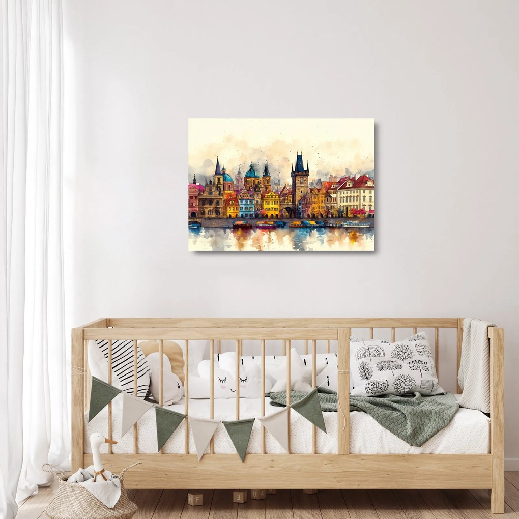 Obraz na szkle - Jesień w malowanym mieście (70x50 cm)