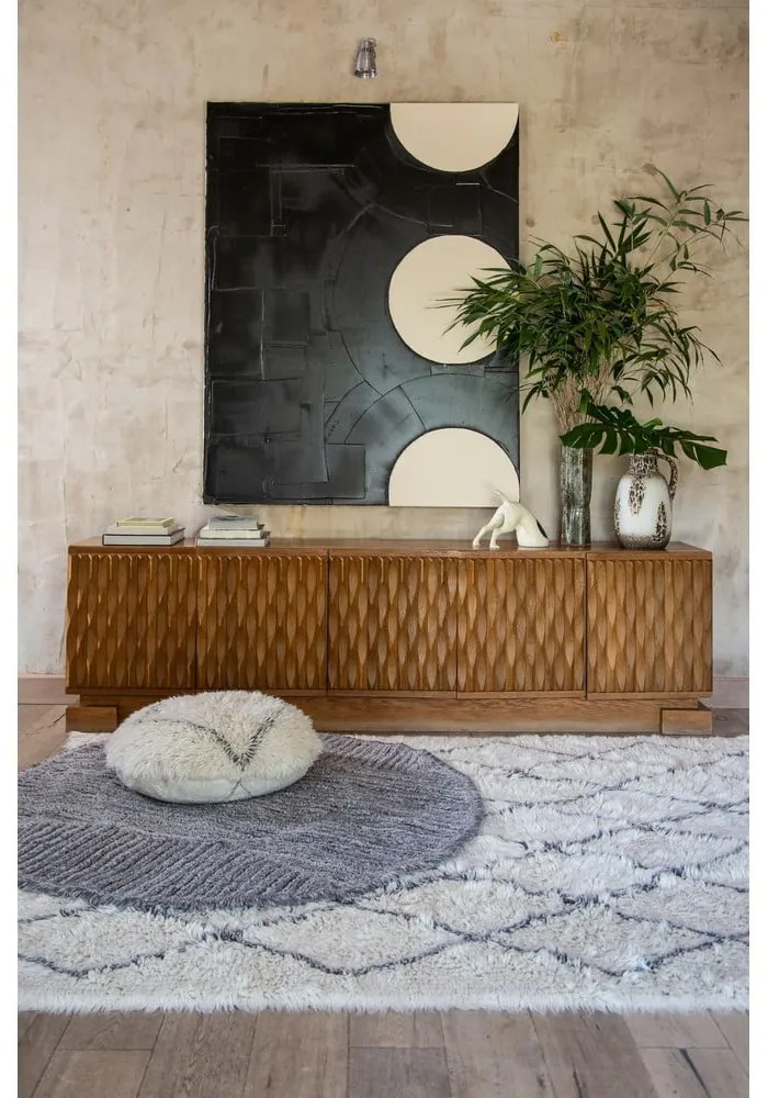 Kremowy wełniany dywan tkany ręcznie odpowiedni do prania 200x300 cm Berber Soul – Lorena Canals