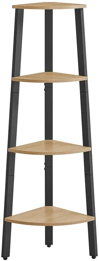 Loftowy narożny regał drewno metal dąb sonoma - Cassine 3X