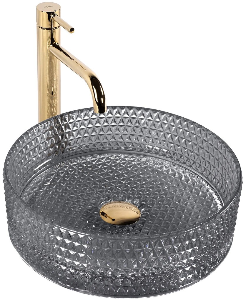 Umywalka nablatowa Rea Cristal 35 Black