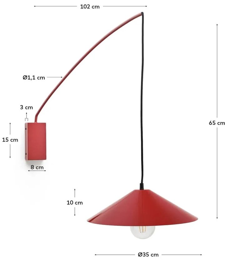Czerwony kinkiet ø 35 cm Kally – Kave Home