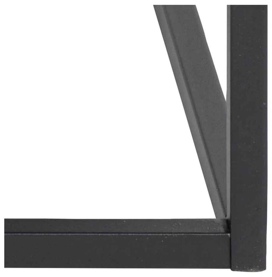 Czarny stolik z blatem w dekorze jesionu 80x80 cm Willford – Actona