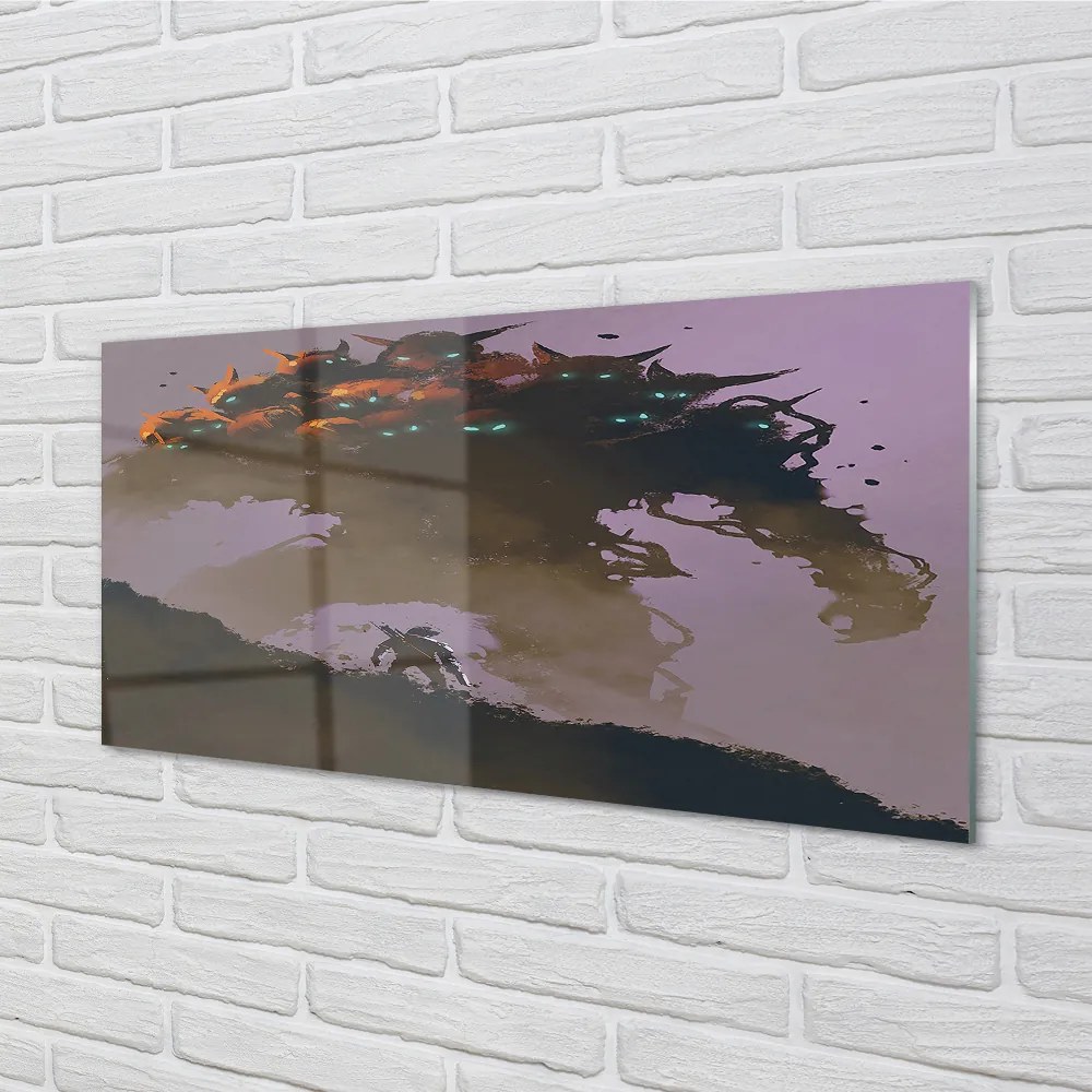 Panel szklany do Kuchni Mroczna Postać o Wielu Głowach