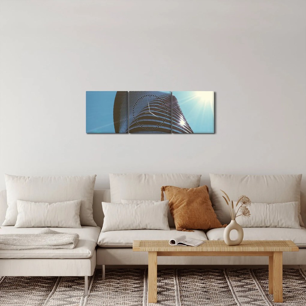 Obraz - Architektura (z zegarem) (90x30 cm)