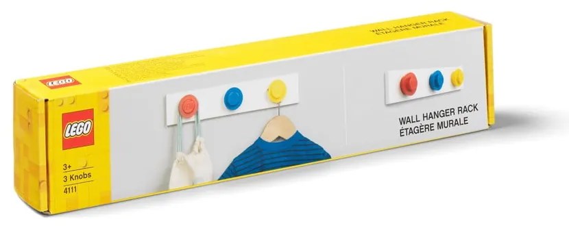 Wieszak ścienny w czerwonym, niebieskim i żółtym kolorze LEGO®