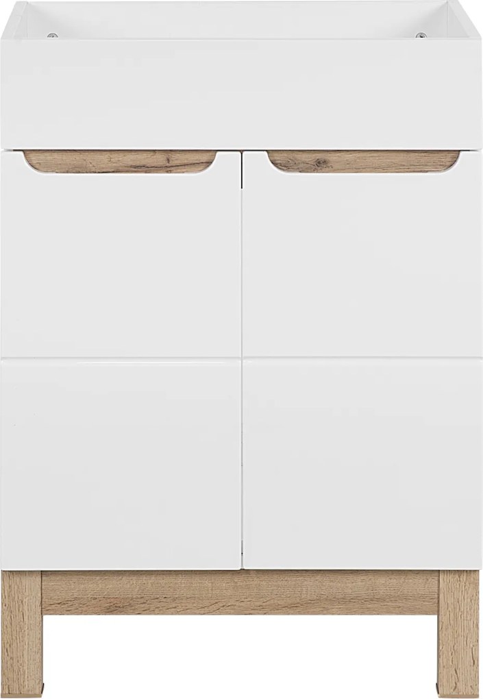 Stojąca szafka pod umywalkę wpuszczaną 60 cm, Bali 820, biała