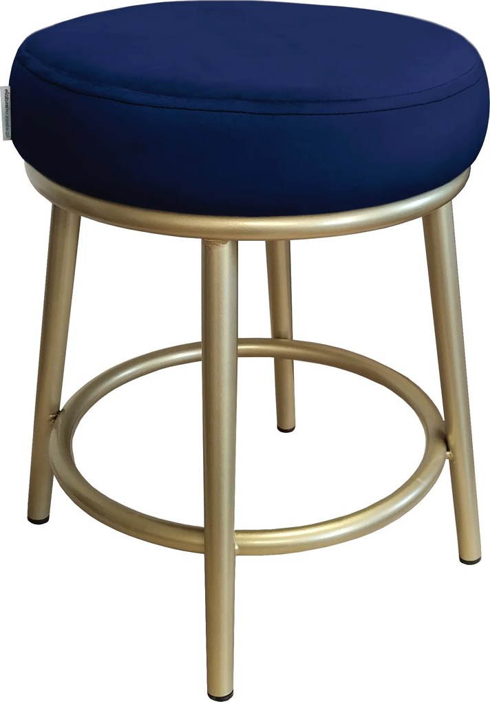 Taboret Ben tkanina Welur stelaż metalowy STOŁEK LOFT : Kolor Stelaża - Złoty, Kolor tkaniny - VELVET - MG16, Typ tkaniny - Velvet