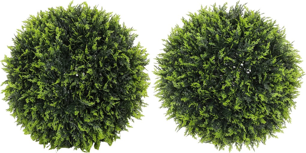 HOMCOM Sztuczne Rośliny w Zestawie 2 szt., UV-Odporna Dekoracyjna Roślina, Deko-Rośliny, Indoor, Outdoor, 45 cm, Zielony