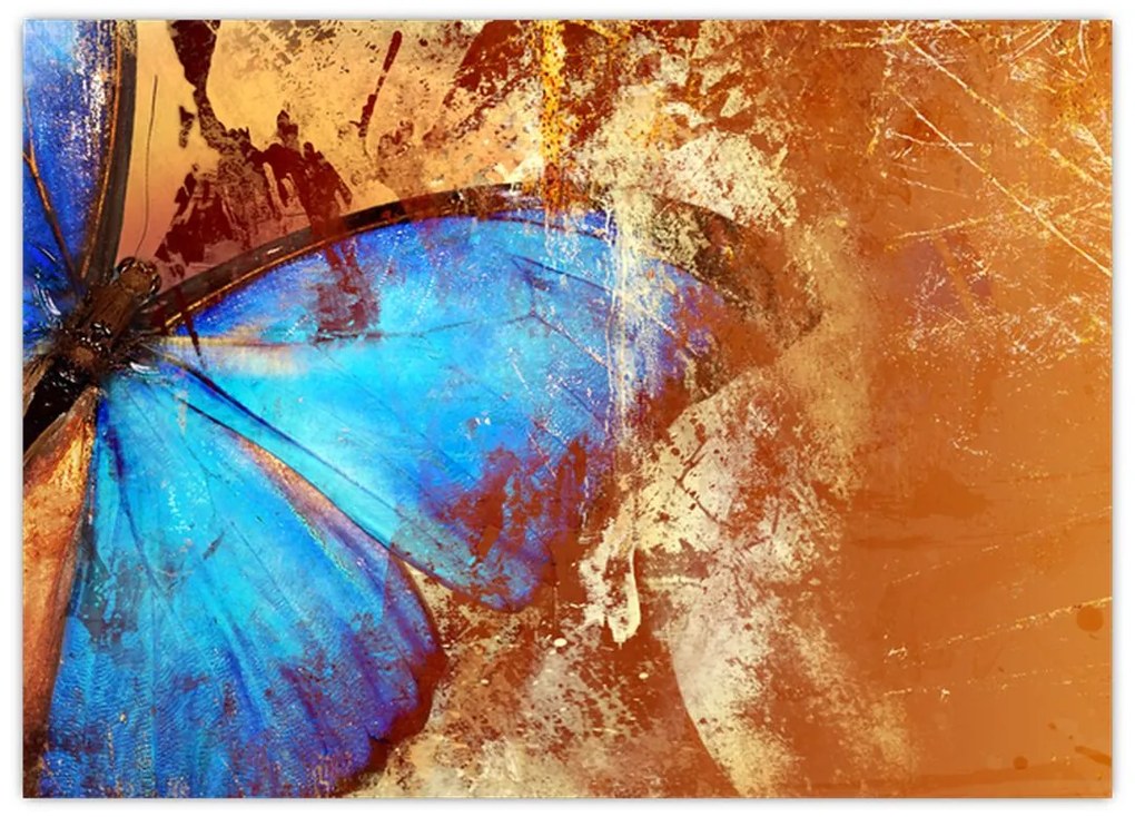 Obraz - Niebieski motyl (70x50 cm)
