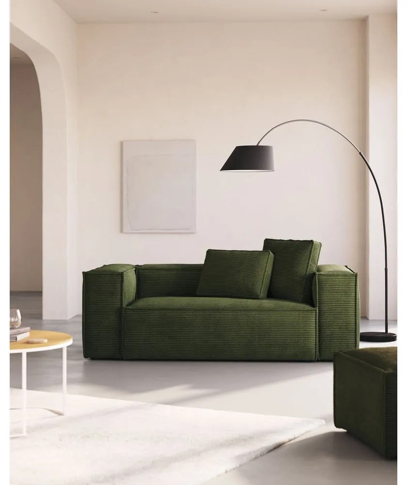 Czarna lampa stojąca z tekstylnym kloszem (wysokość 189 cm) May – Kave Home