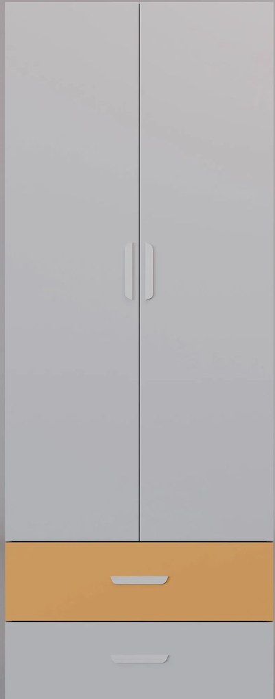 Dziecięca szafa na ubrania z drążkiem kaszmir + żółty S5-G25