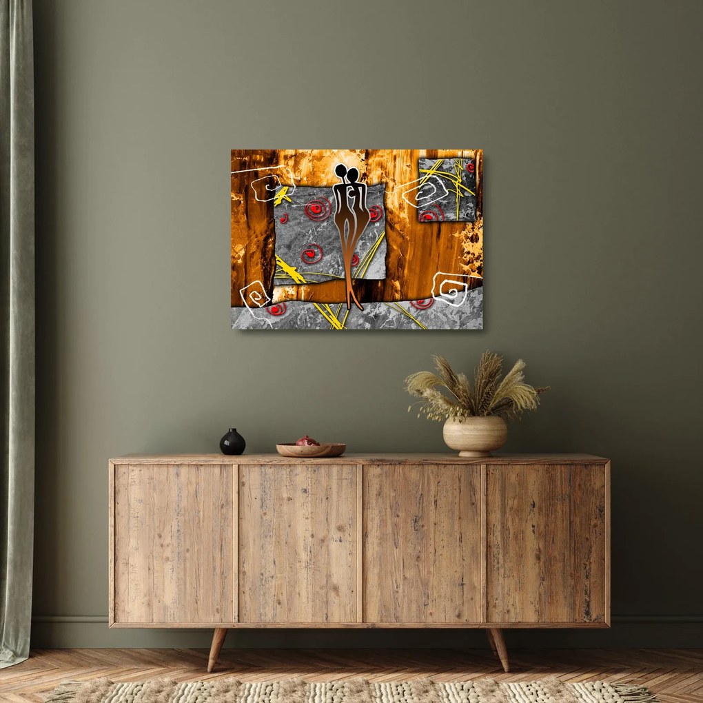 Obraz na szkle starożytnego obrazu (70x50 cm)