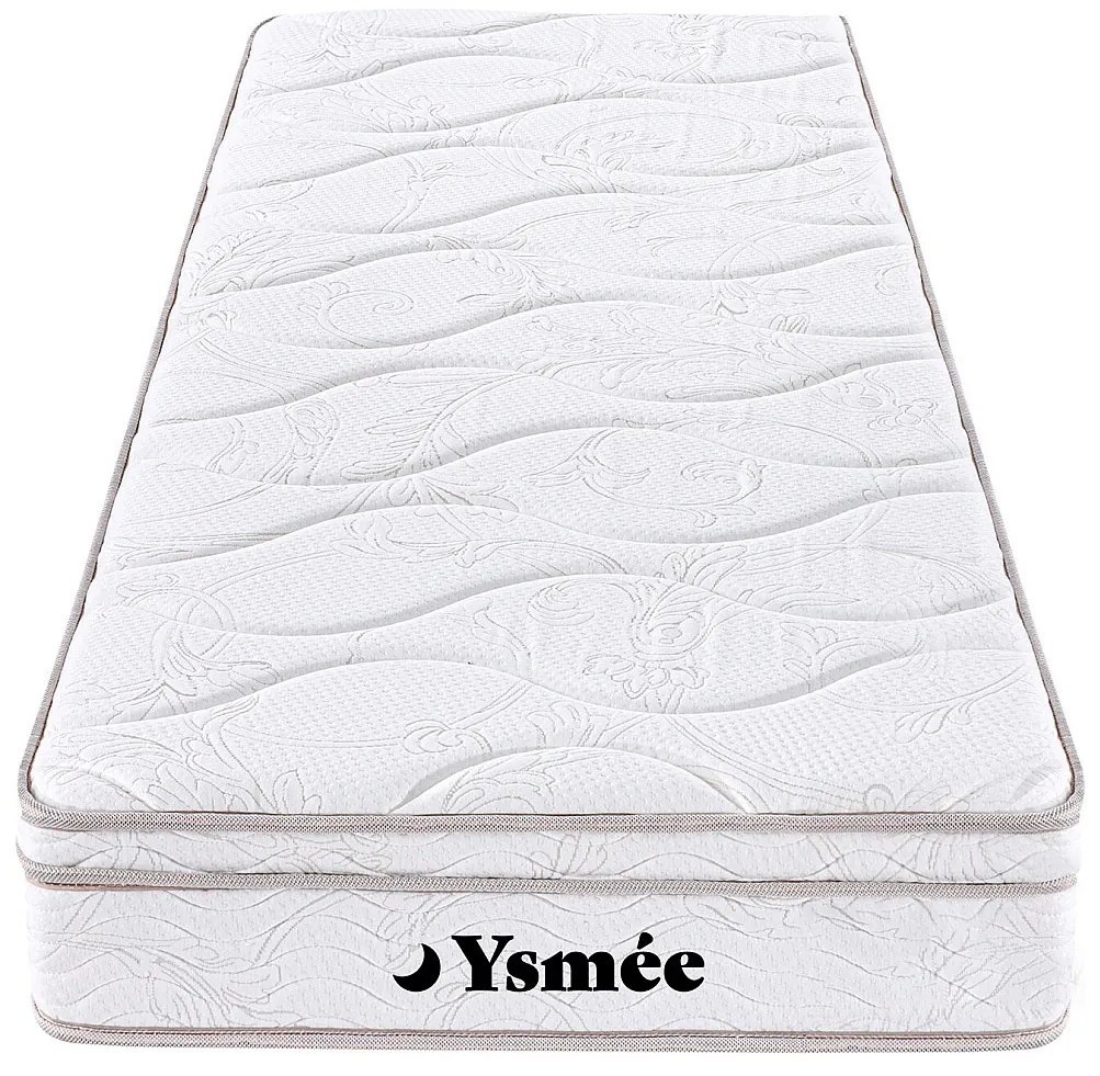Materac ze sprężynami 3-strefowy z pamięcią kształtu WOLKENTANZ marki YSMÉE - 90 × 200 cm