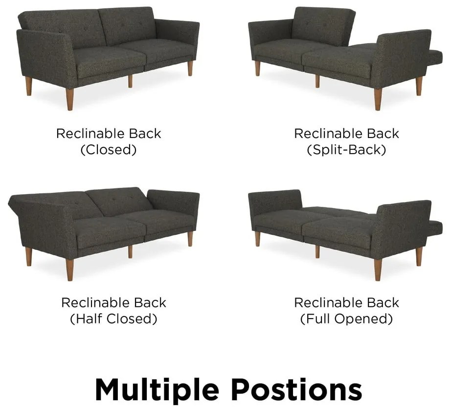 Szara rozkładana sofa 205 cm Regal – Novogratz