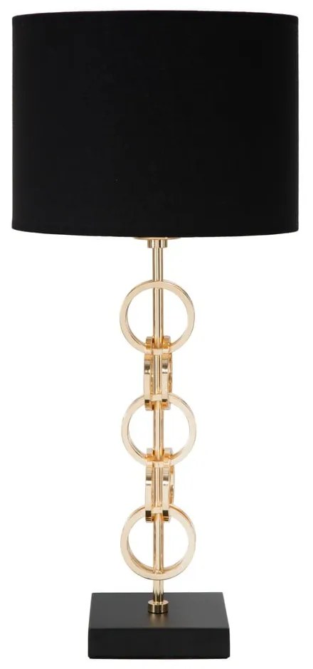Lampa stołowa w kolorze czarno-złotym Mauro Ferretti Glam Rings, wysokość 54,5 cm