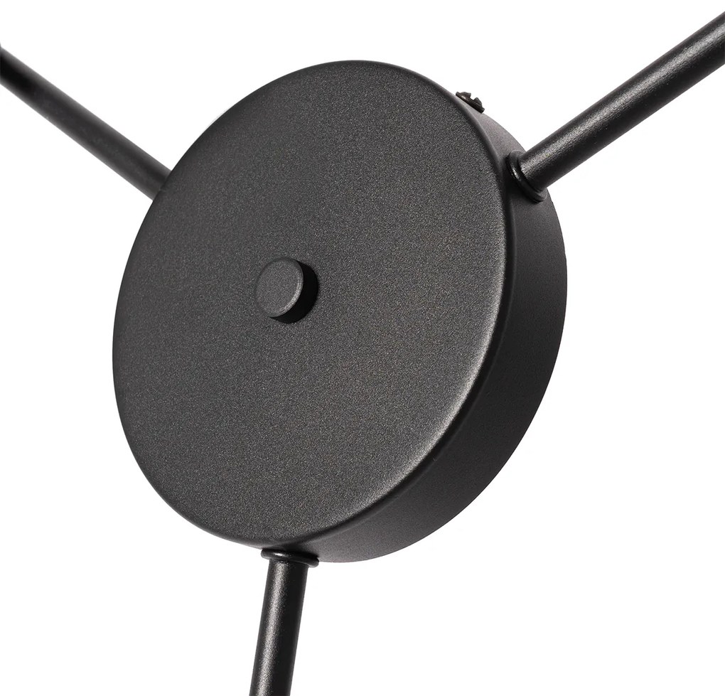 Lampa sufitowa czarna ze złotym wnętrzem 3-światłowa - Multidrum Nowoczesny Oswietlenie wewnetrzne