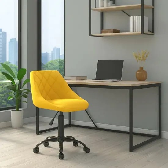 Musztardowy minimalistyczny fotel obrotowy Z4-T64
