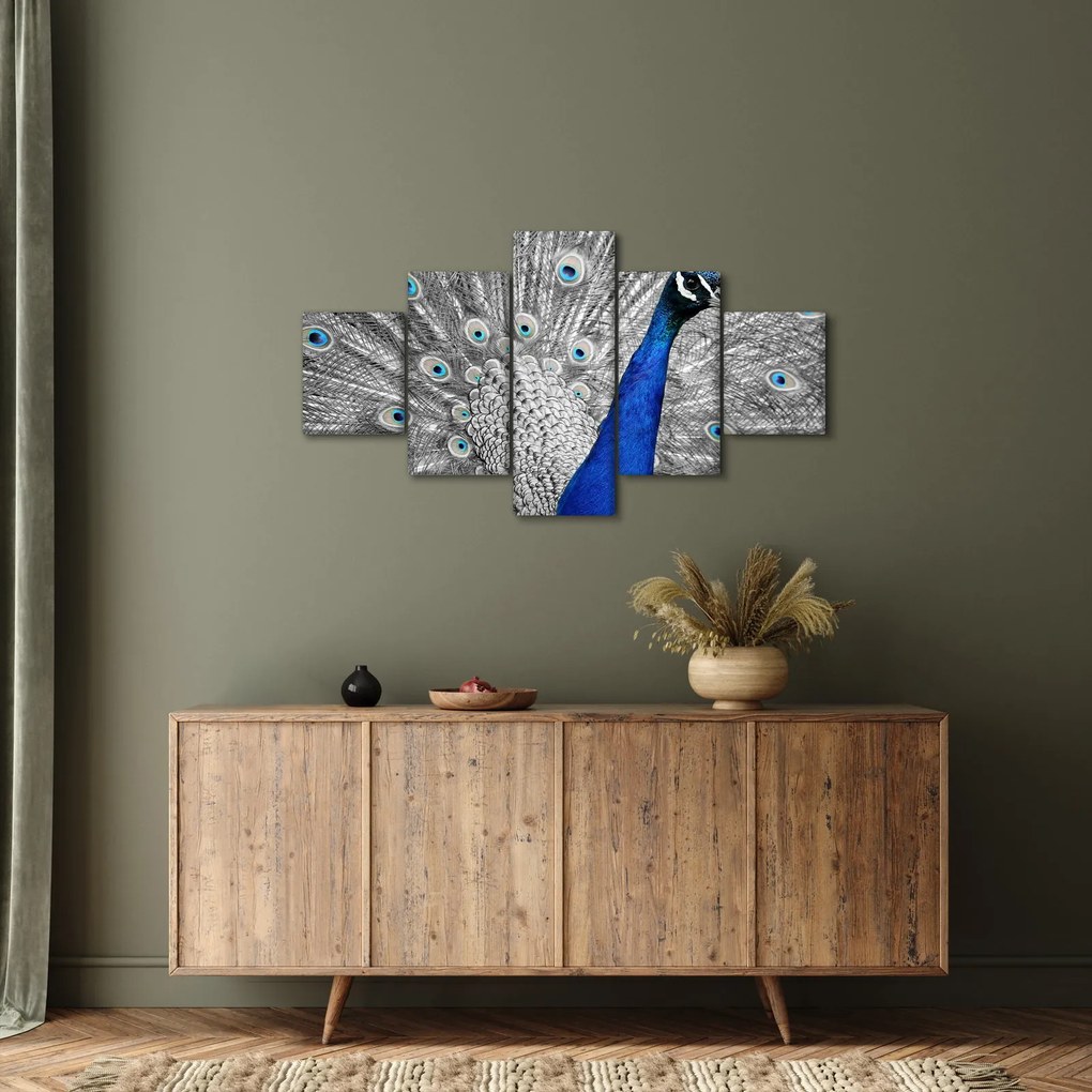 Obraz - niebieski paw (125x70 cm)