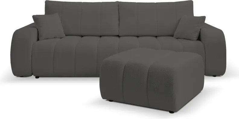 Pufa BALOO w kolorze ciemnej szarości w tkaninie LAMBI 12