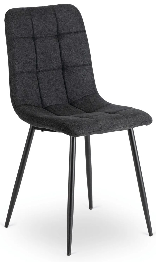 Zestaw Stół Okrągły Rozkładany HARRY 102-142 cm Dąb Craft/Czarny i 6 Krzeseł Tapicerowanych PERU 2 Czarnych Nowoczesnych