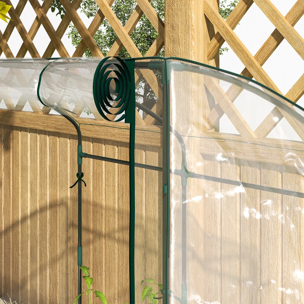Outsunny Szklarnia z Drzwiami Łukowym Dachem Odporna na Zimę, Szklarnia Foliowa ze Stali 128 x 70 x 170 cm Przezroczysta