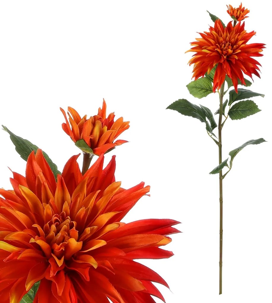Dalia pomarańczowa – sztuczny kwiat cięty, 75 cm