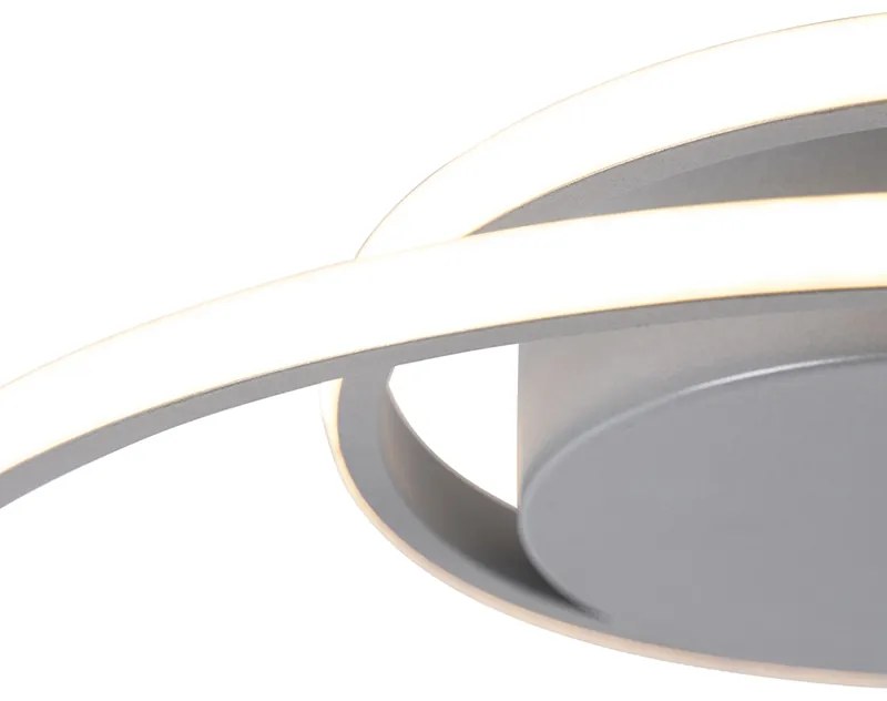 Designerska lampa sufitowa stalowa z wbudowanym LED 3-stopniowy ściemniacz - KrulaDesignerski Oswietlenie wewnetrzne