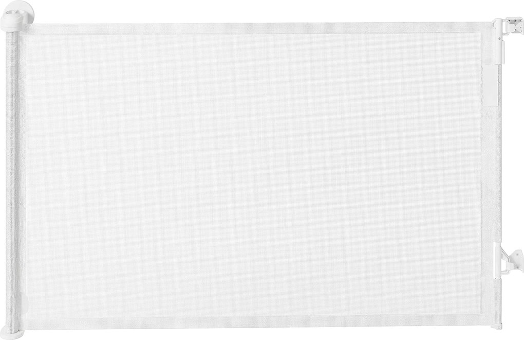 PawHut Rozsuwane ogrodzenie dla schodów i drzwi 0-140 cm z obsługą jedną ręką, dla dzieci i zwierząt, białe | Aosom PL