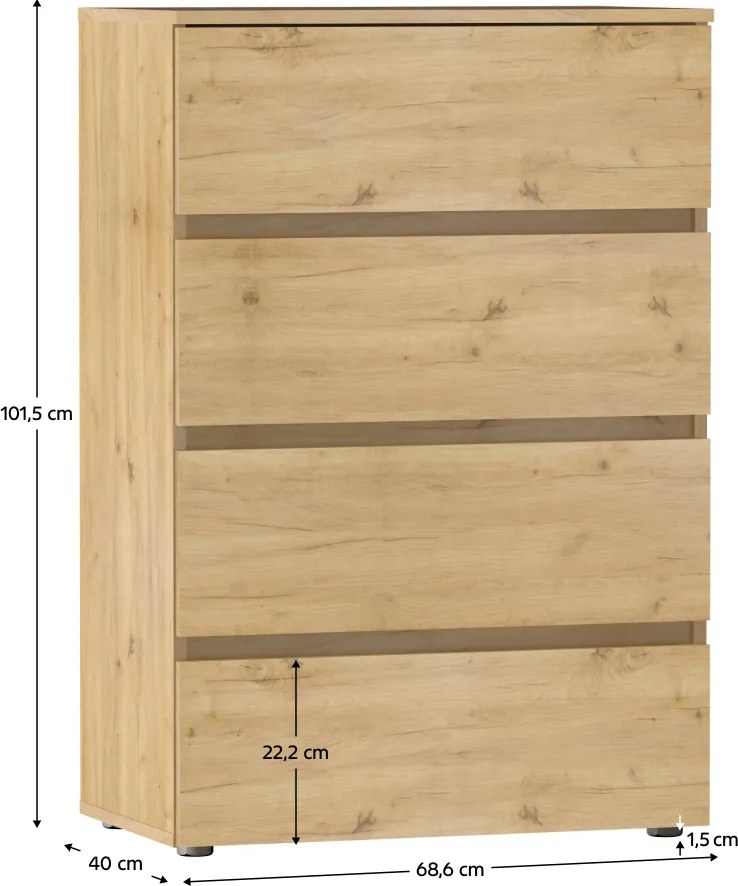 Komoda PARMAD, dąb artisan