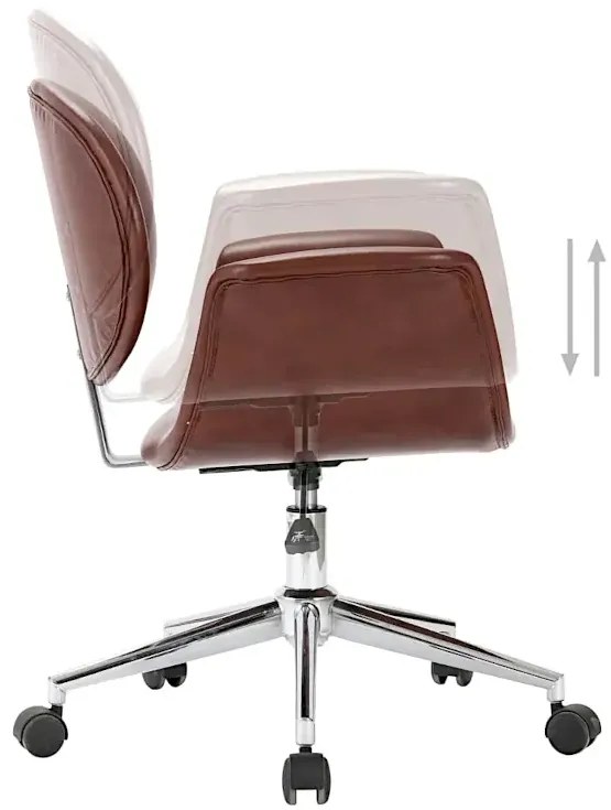 Brązowe obrotowe krzesło biurowe z ekoskóry N3-M57