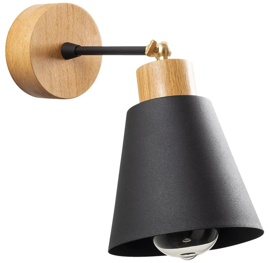 Czarno-naturalny kinkiet ø 14 cm Manavgat – Opviq lights