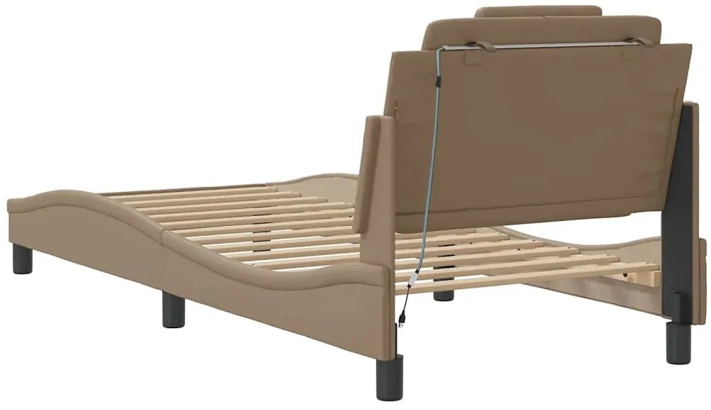 Łóżko jednoosobowe z oświetleniem led cappuccino 90x200 C0-H51