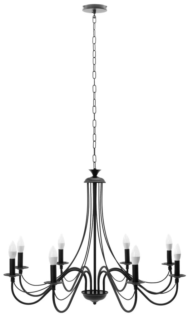 Lampa Sufitowa Wisząca Rustykalna APP648-8CP Czarna