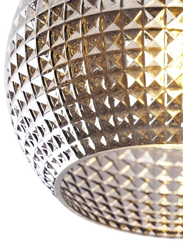 Plafon / Lampy sufitowe art deco czarny z przydymionym szkłem - Sphere ArtDeco Oswietlenie wewnetrzne