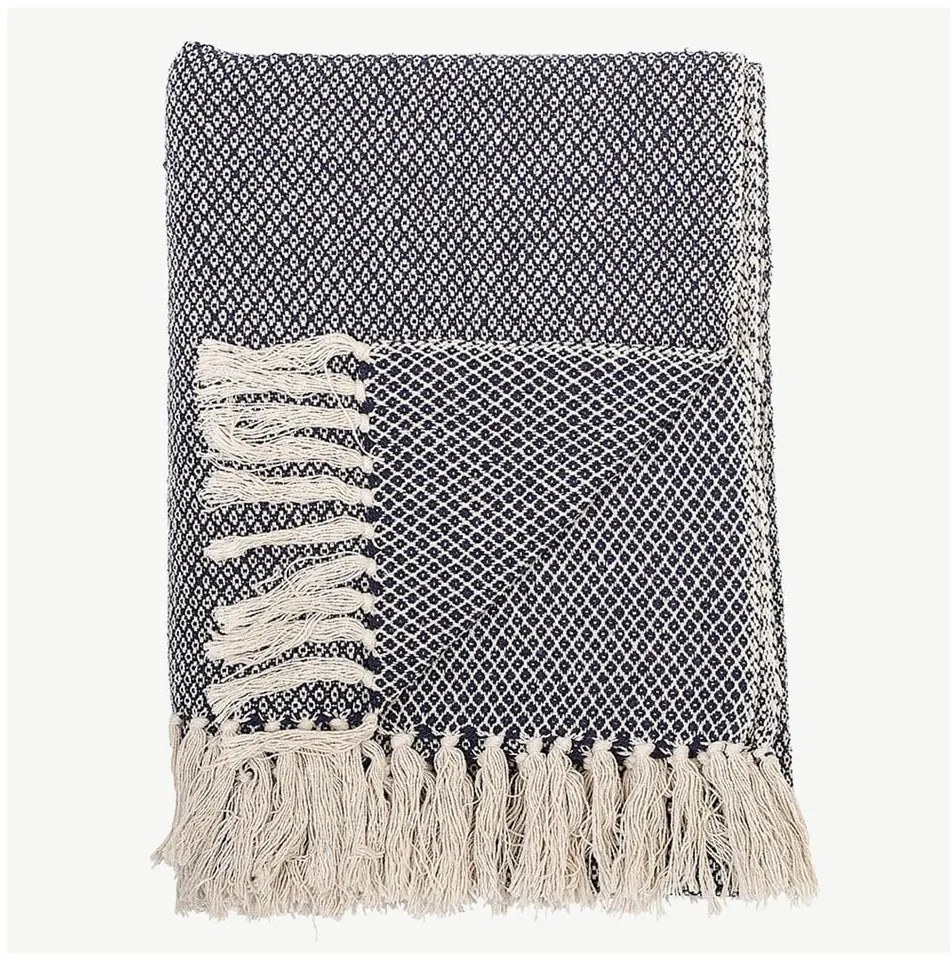 Niebieski pled Bloomingville Throw, 130x160 cm