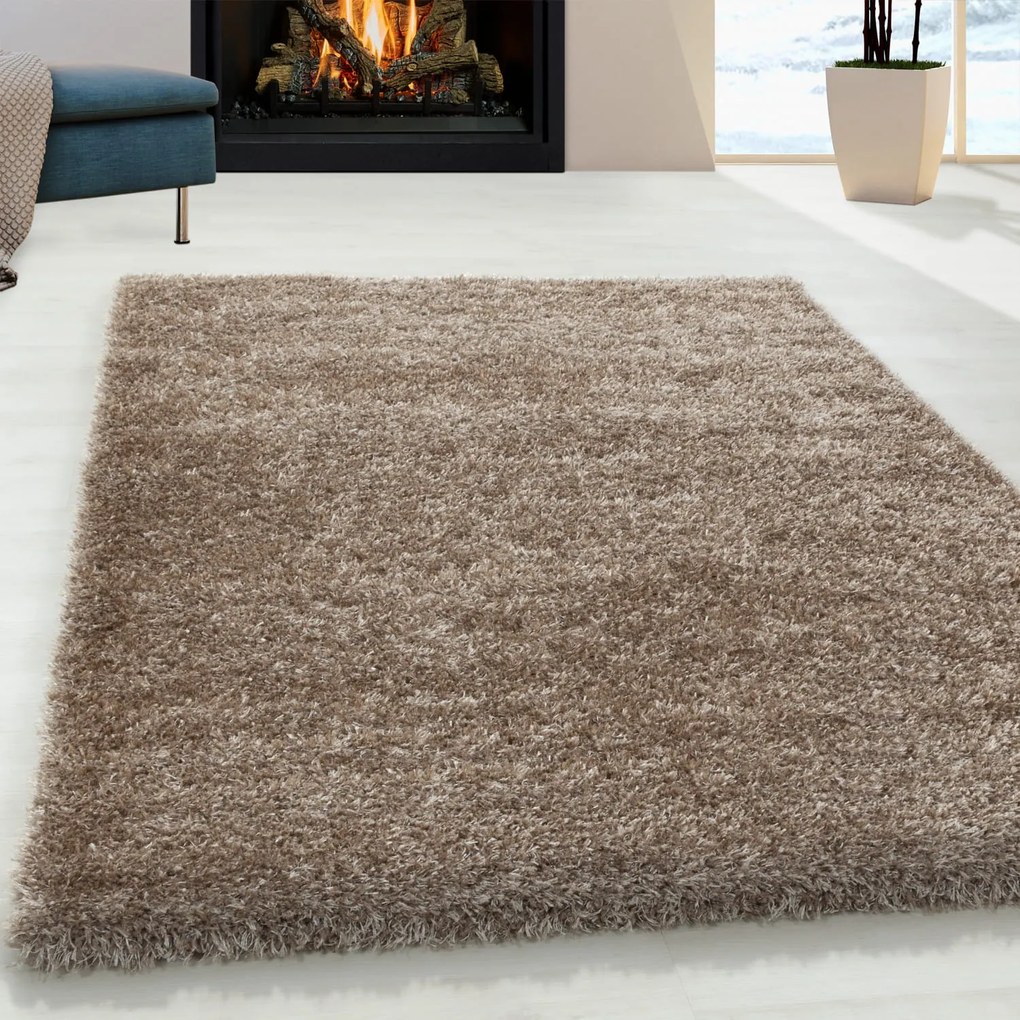 Dywan shaggy poliestrowy Brilliant beżowy 60 cm x 110 cm