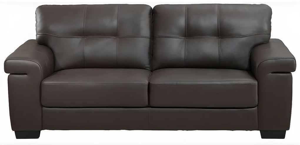 Kanapa 3-osobowa ze skóry HAZEL - Kolor: brązowy