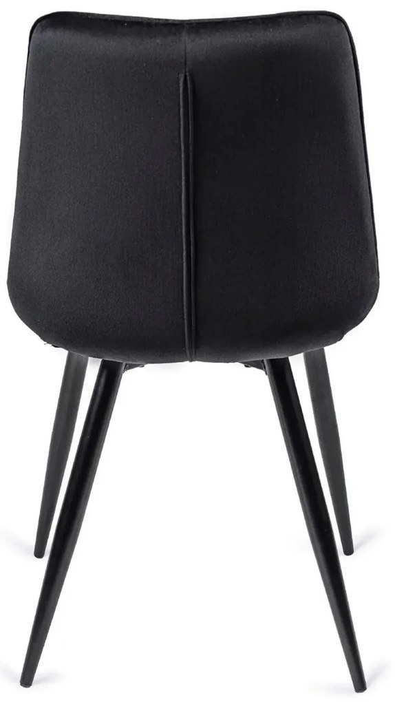 Zestaw Stół Prostokątny Rozkładany CLARK 120-160 cm Dąb Artisan/Czarny i 4 Krzesła Tapicerowane RIO Czarne Welurowe