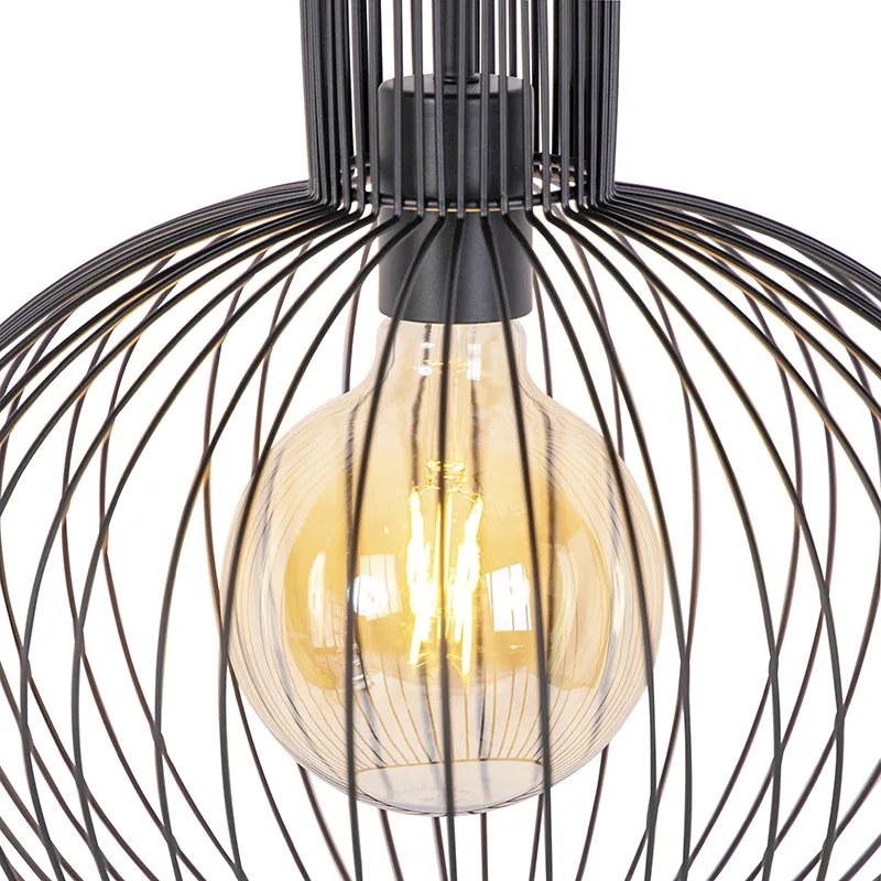Designerska lampa wisząca czarna - Wire Bake