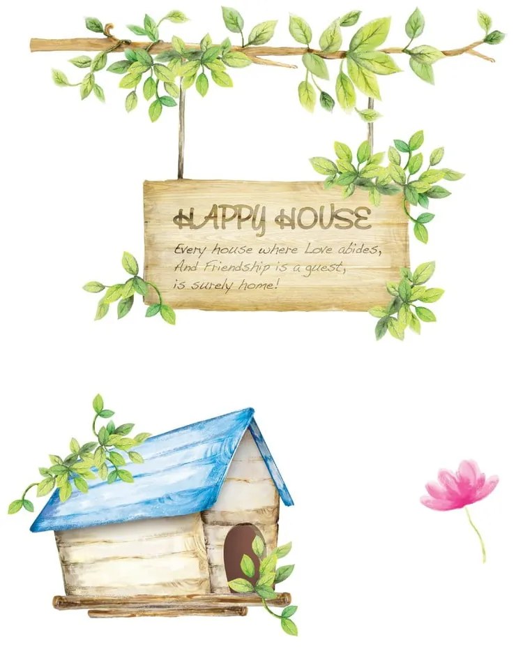 Zestaw naklejek Ambiance Happy House, 42x30 cm