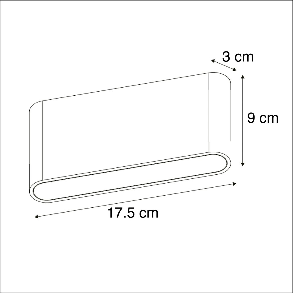 Zewnętrzna lampa ścienna ciemnoszara 17,5 cm z LED IP65 - Batt