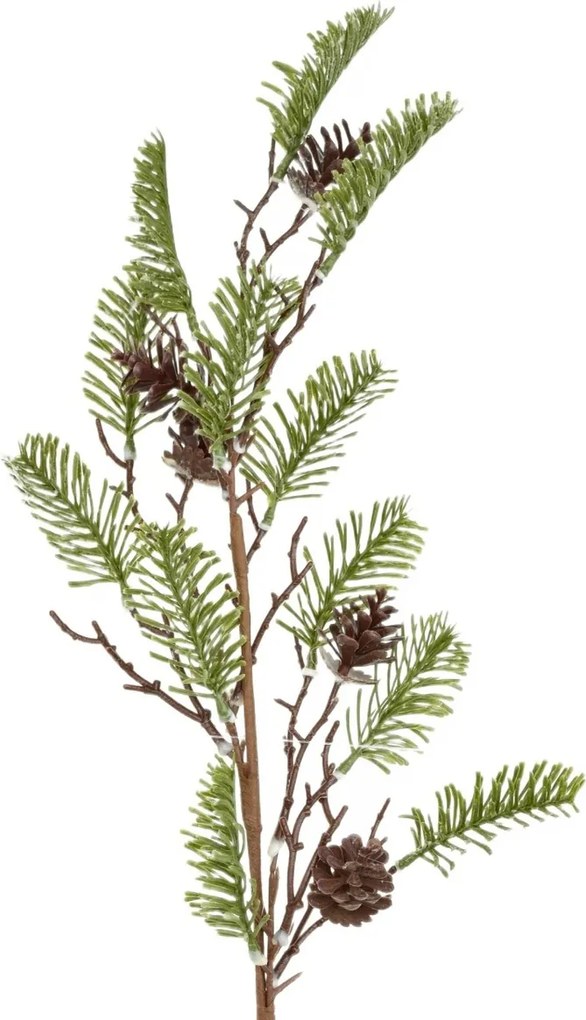 Zimowa gałąź ze szronem i szyszkami, 71 cm