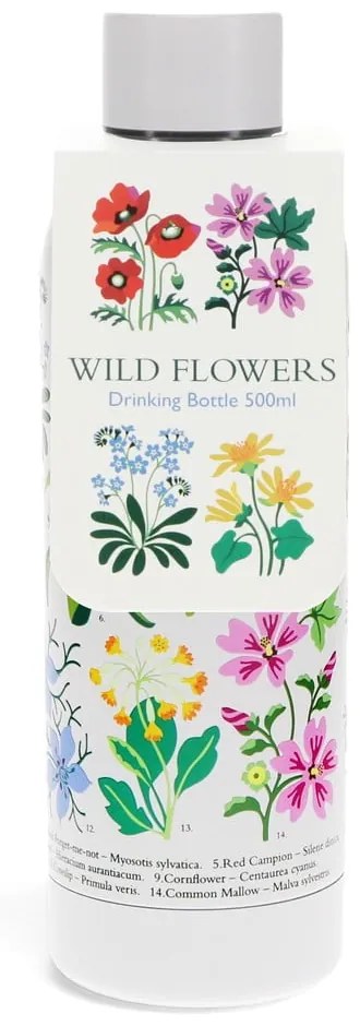 Biała butelka ze stali nierdzewnej 500 ml Wild Flowers – Rex London