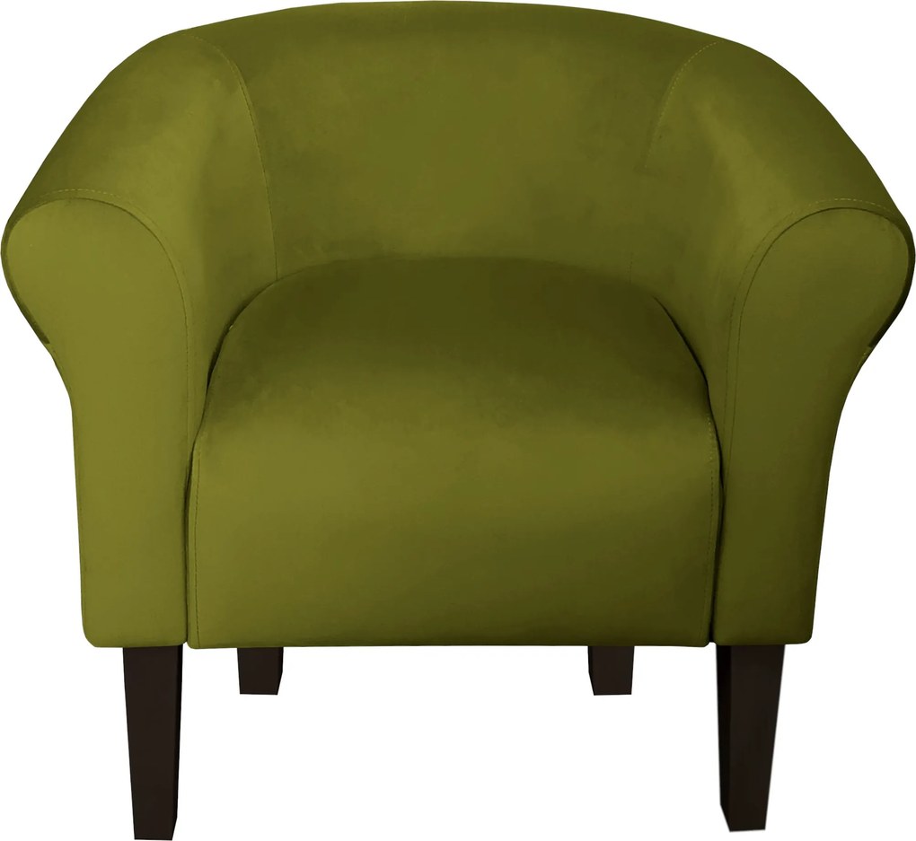 Fotel Milo tkanina Welur wygodny fotel tapicerowany do salonu i sypialni : Kolor nogi - Venge, Kolor tkaniny - VELVET - BL75, Wysokość nogi - 20 cm
