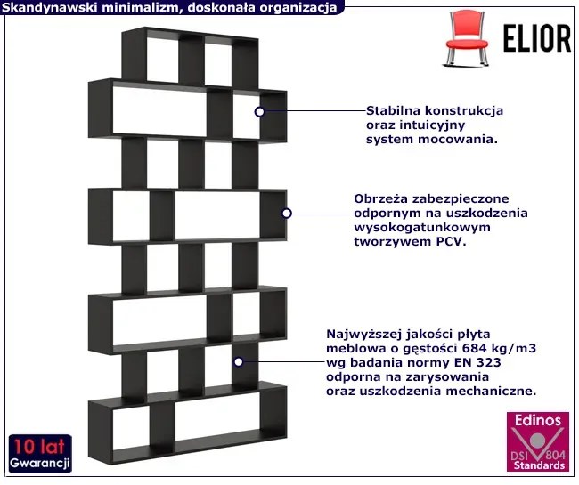 Otwarty Regał Czarny Wiszący Lub Stojący Orraro 4X