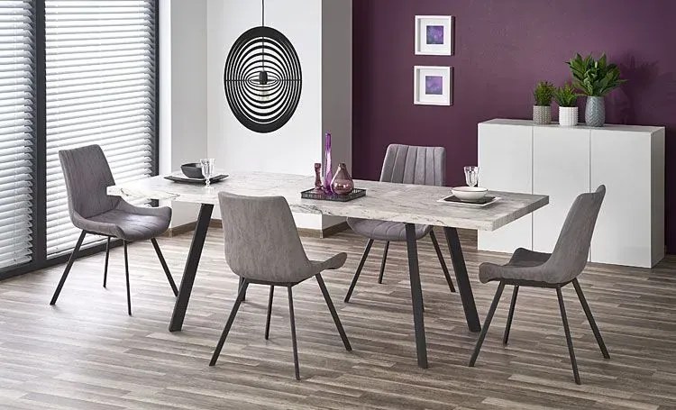 Popielate metalowe krzesło industrialne N5-B23