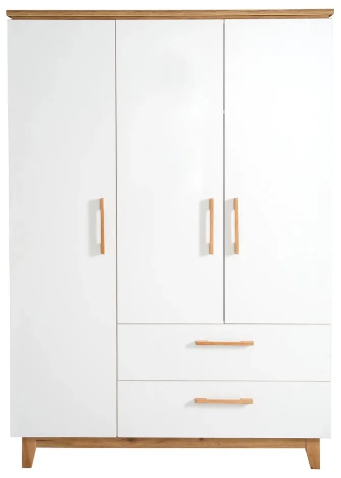 Biała szafa dziecięca w dekorze dębu 135x200 cm Finn – Roba