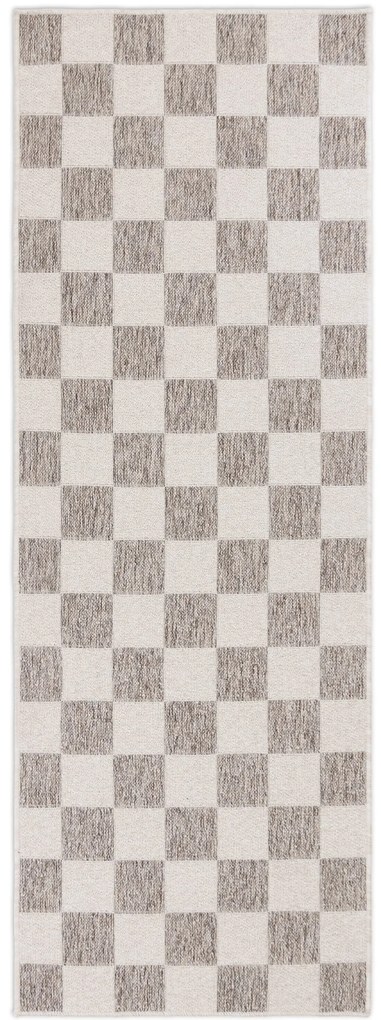 Dywan zewnętrzny Ereon kratka kremowo-beżowa 80 cm x 220 cm